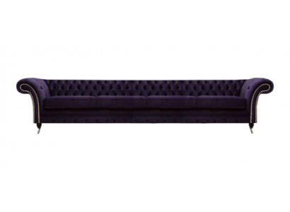 Polster Textil Lila Wunnzëmmer Chesterfield Véiersëtzer Sofa Canapé Polstermöbel