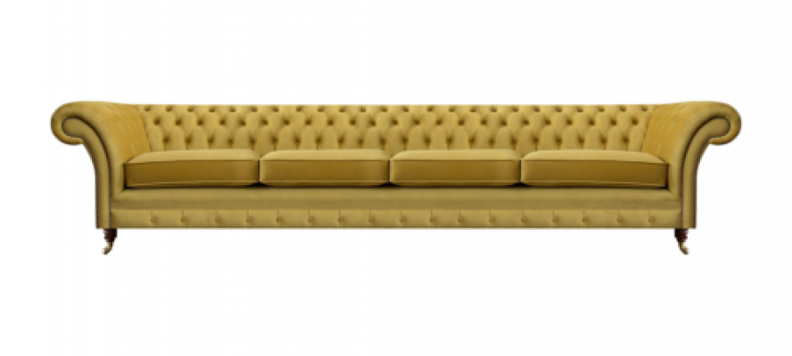 Viersëtzer Sofa Couch Giel Miwwelen Wunnzëmmer Polstermiwwele Chesterfield Neit