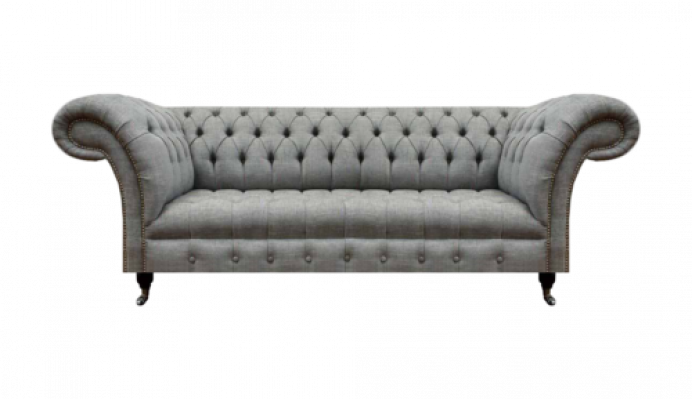Wunnzëmmer Dräisëtzer Sofa Polstermöbel Chesterfield Couch Textil Nei