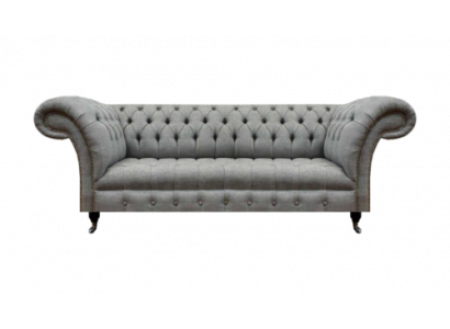 Wunnzëmmer Dräisëtzer Sofa Polstermöbel Chesterfield Couch Textil Nei