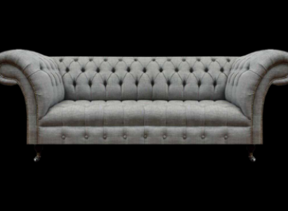 Wunnzëmmer Dräisëtzer Sofa Polstermöbel Chesterfield Couch Textil Nei