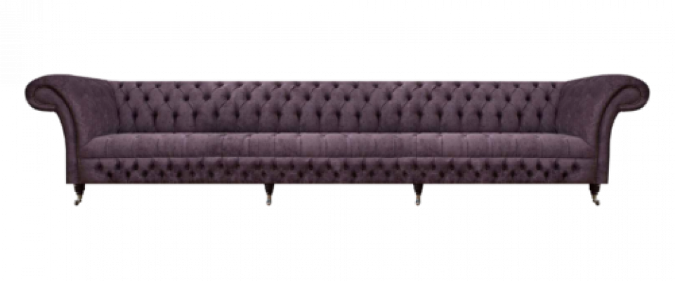 Luxus Polstermöbel Chesterfield Véiersëtzer Sofa Couch Stoff Wunnzëmmer