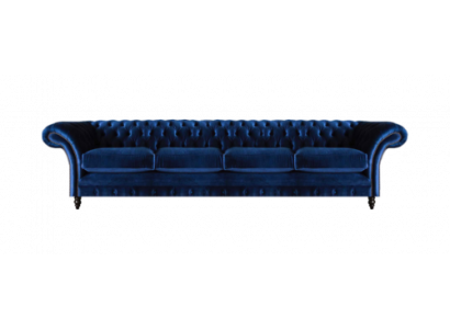 Luxus Design Chesterfield Véier-Plaz Sofa Blo Couch Ariichtung Wunnzëmmer