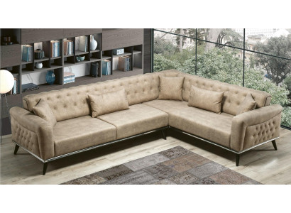 Canapé Beige Wunnzëmmer Set Design Modern Canapé Eckcanapé nee