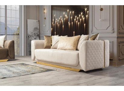 Design 3-Sëtzer Relax Sofas Club Lounge Sofa Textil Polster Canapé Stoff Canapéen