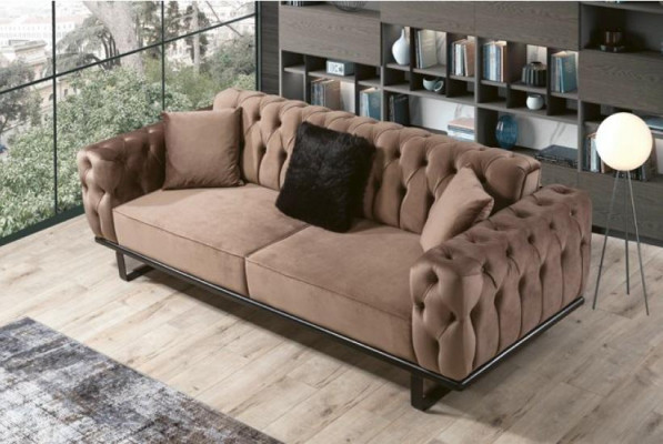 Canapé-Set Couch-Ensemble Chesterfield 3+3+1+1 Sëtz Sofa Polster Miwwel Set