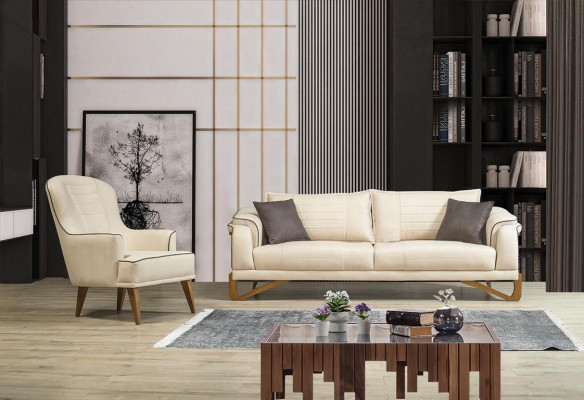 Canapé-Set Sofa Set 3+3+1+1 Sëtz Polster Set Miwwelen Sëtzkëssen 4-Deeler-Set
