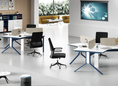 Dëscher Büro Miwwelen Ariichtung Dëscher Callcenter Holz 3 Aarbechtsplazen
