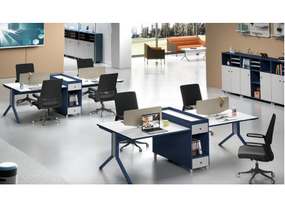 Dësch Büro Miwwelen Ariichtung Dëscher Callcenter 4 Aarbechtsplazen Schreifdësch