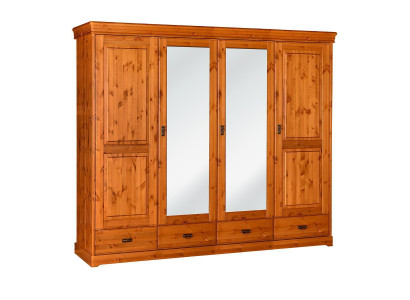 Kleedersschaf Landhausstil Miwwelen Schaf Holz Schlofzëmmer Schief Braun Nei