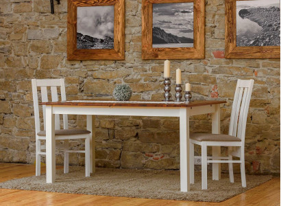 Landhaus Holzdësch Iessdësch Dësch Holz Dëscher 150/197cm Iesszëmmer Auszéibar