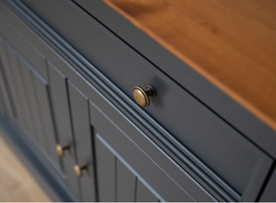 Wunnzëmmer Regal Holz Luxus Modern Schwarz XXL Kommod Side Low Board Schaf