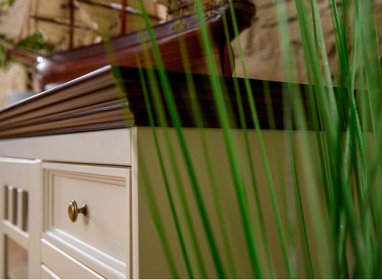 Schaf Holz Schief Wonstzëmmer Kommode Vitrin Klassesch Kommode Kommoden