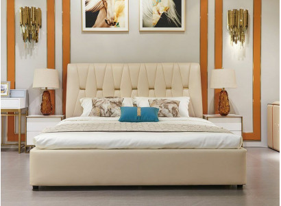 Bett 2x Nuetsdësch 3tlg. Schlofzëmmer Set Design Modern Luxus Better Grupp Nei