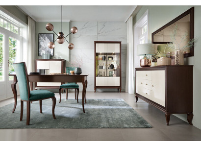Komplett Set Iessdësch + 6 Still Iesszëmmer Set Dekor Iess Grupp Holz Dësch