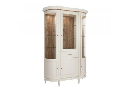 Klassesch Schief Vitrin Holz Edle Luxus Glas Sektioun Holz Regal