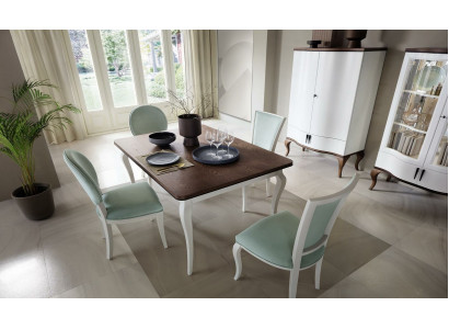 Iesszëmmer Set Iessdësch 4 x Stull Set Set Gestalt Iessgrupp Dësch Klassesch