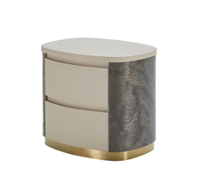 Nuetsdësch Luxus Beige Schlofkummer Neit Ronnen Bäikrautdëscher Design Miwwelen Gold