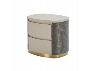 Nuetsdësch Luxus Beige Schlofkummer Neit Ronnen Bäikrautdëscher Design Miwwelen Gold
