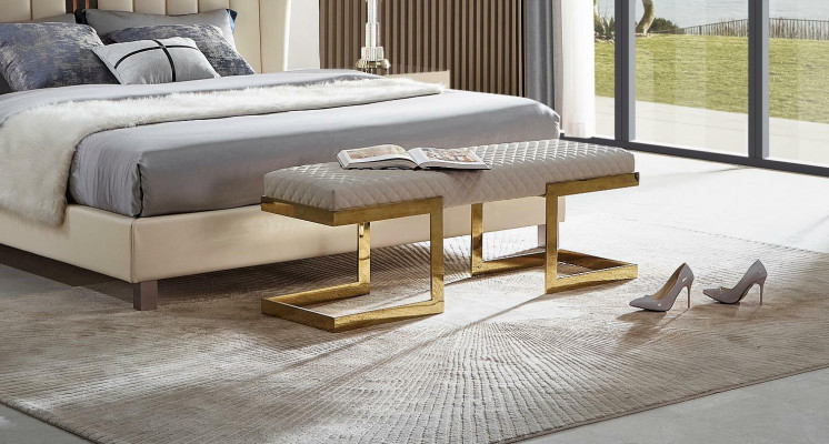 Schemel Pouf Fouss-Schemel Rechteckeg Schemel Gepolsterten Schemel Sëtzschemel Bäisetzstuhl