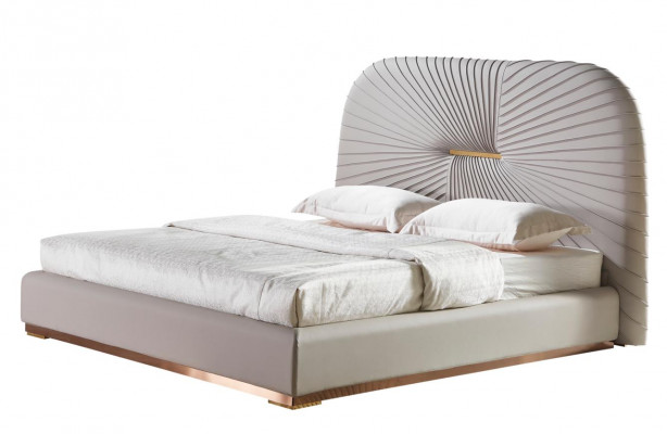 Duebelbett Schlofzëmmer Beige Nei Kreativ Modern Design Miwwelen Holz Luxus Better