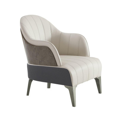 Fotell, Wunnzëmmer, Modernen Design, Beige Lieder, Luxus Lounge Club Miwwelen