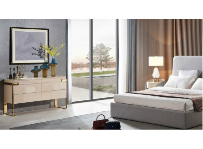 Kommoden Designer Héichglanz Kommode Anrichte Side Low Board Schaf Schlofzëmmer