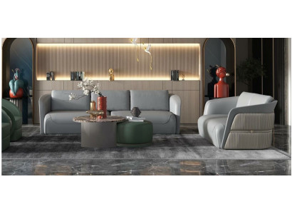 Canapé Dësch Kaffi Niewe Dësign Luxus Ronn Dëscher Sofa 2x Set Garnitur Steen