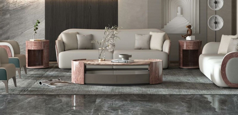 Wunnzëmmer Coffreestull Niewestull Design Coffreestiller Sofa Dësch Luxus.