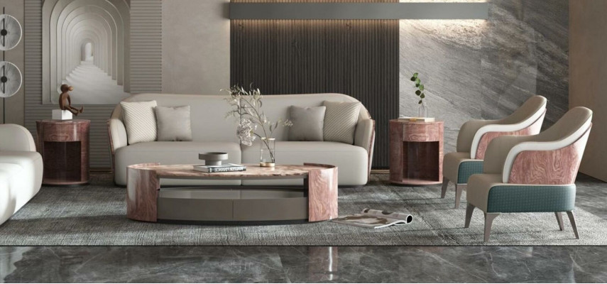 Wunnzëmmer Coffreestull Niewestull Design Coffreestiller Sofa Dësch Luxus.