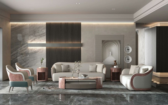 Wunnzëmmer Coffreestull Niewestull Design Coffreestiller Sofa Dësch Luxus.