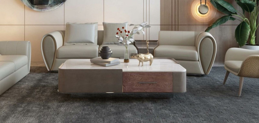 Wunnzëmmer Couchtisch Bäistelltisch Design Couchtischen Canapé Dëscher Luxus
