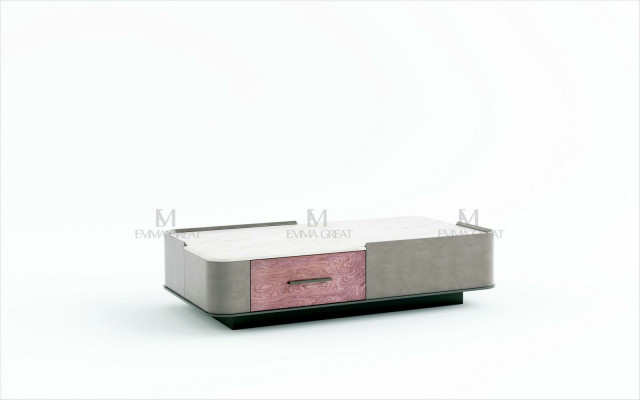 Holz Design Couchtisch Luxus Niewentisch Wunnzëmmer Dësch Sofa Dëscher Modern Marber
