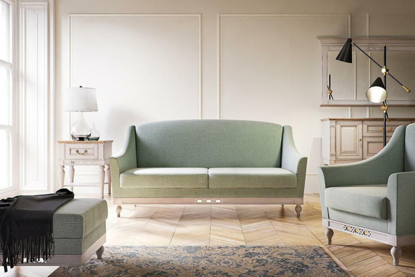 Sofagarnitur Sofa Canapé Polsterset Garnitur Sëtz 311 Hocker 4-Stéck Garnituren