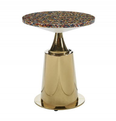 Säitendësch Wunnzëmmer Dësch Gold Luxus Modern Holz Design Dëscher Miwwelen Luxus