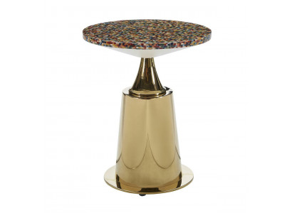 Säitendësch Wunnzëmmer Dësch Gold Luxus Modern Holz Design Dëscher Miwwelen Luxus