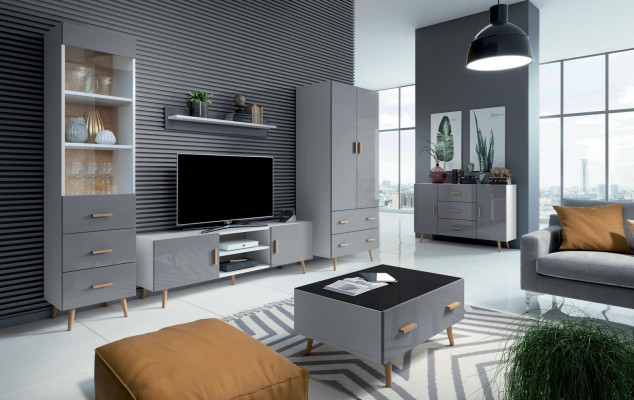 Kommod Brillo Kommoden Holzschaf Sideboard Wunnzëmmer Héichschaf Anrichte.