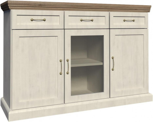 Kommode mat Schiefla Schiefsdiere Kommodem Sideboard Glas Schaf Metallgrëffer