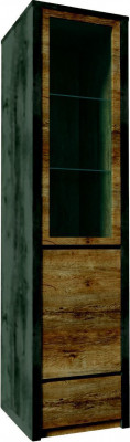 Vitrinnen Massivemëbelen Holz Schiefen Nei Eechtholz Vitrinn Héich Schaf Glas