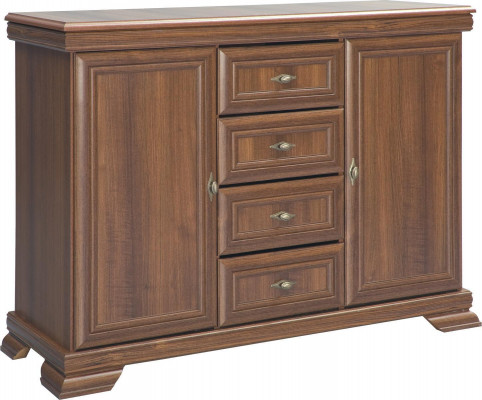 Garnitur Vitrine Kommode 4tlg. Holz Miwwelen Regal Wunnzëmmer Wunnwand Set Grupp