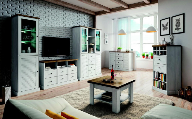 Wunnzëmmer Regal Holz Luxus Schaf Design Kommoda Anrichte Side Low Board Nei