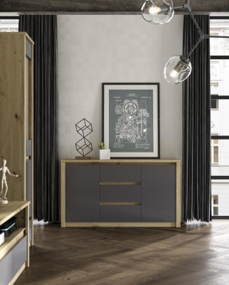 Wunnzëmmer Regal Holz Luxus Designer Komod Anrichte Säit Low Board Komod