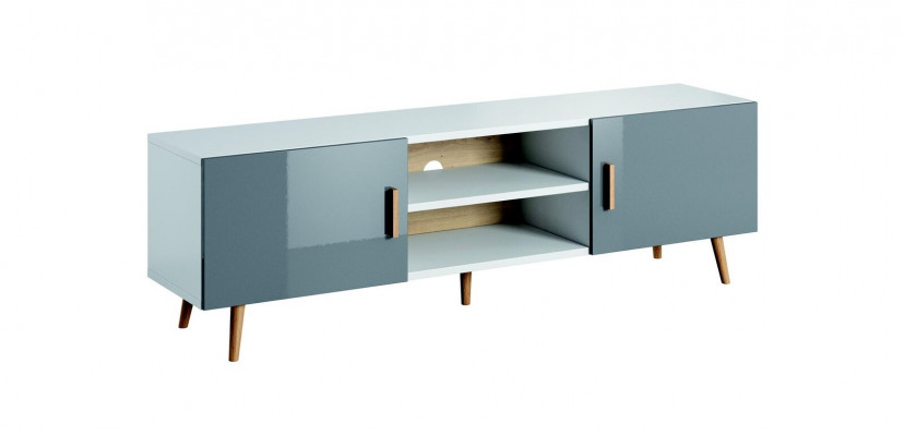 Wunnzëmmer Modern Stil Wunnwänn 4tlg Set Modern Wunnwand Vitrinen Regal Schaf