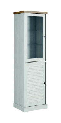 Wunnwand Wunnzëmmer Set Vitrine Lowboard Wandregal 3-Teile Set Wunnwänn Holz Nei