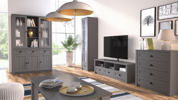Schongestell Schaf Kommod Holz Massiv Miwwel Schouregal Regal Garderob nei