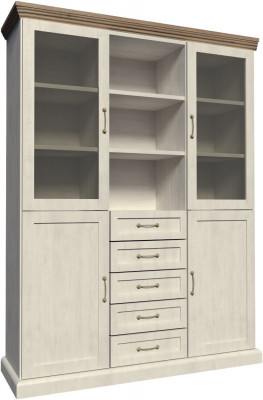Vitrine W2D Design Wunnzëmmer Schaf Wäiss Modern Vitrinen Holz Schief Nei