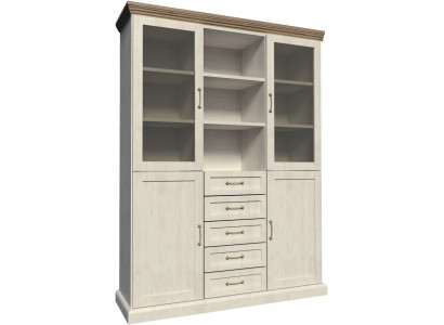 Vitrine W2D Design Wunnzëmmer Schaf Wäiss Modern Vitrinen Holz Schief Nei