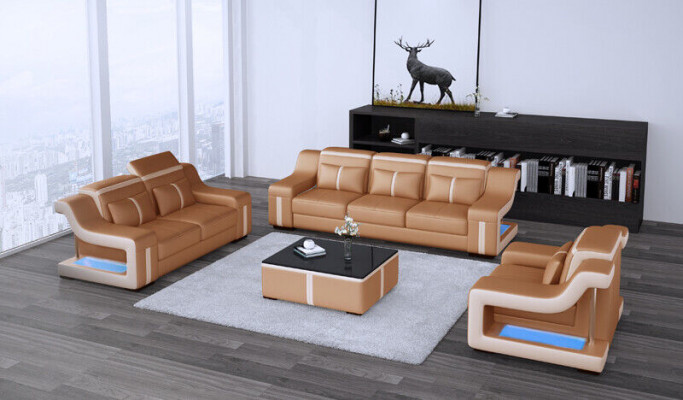 Canapé-Set Couch Polster Sofa Set 3+2 Lieder Couchen Sofaen Komplett
