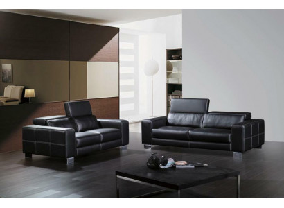 Ledercouch Couch Wunnlandschaft 3+2 Sëtz Garnitur Deko Design Modern Sofa