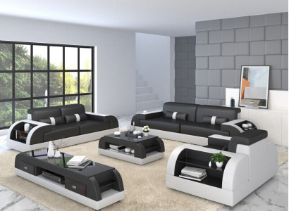 Sofagarnitur 3+2 Sëtz Set Sofa Polster Couch Lieder Polster Garnitur Grupp